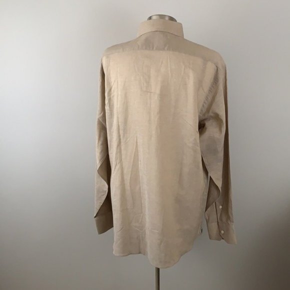 CREMIEUX NWT MEN’S TAN LIGHTWEIGHT SHIRT LARGE - Picture 3 of 5